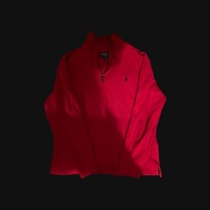 red polo zip up